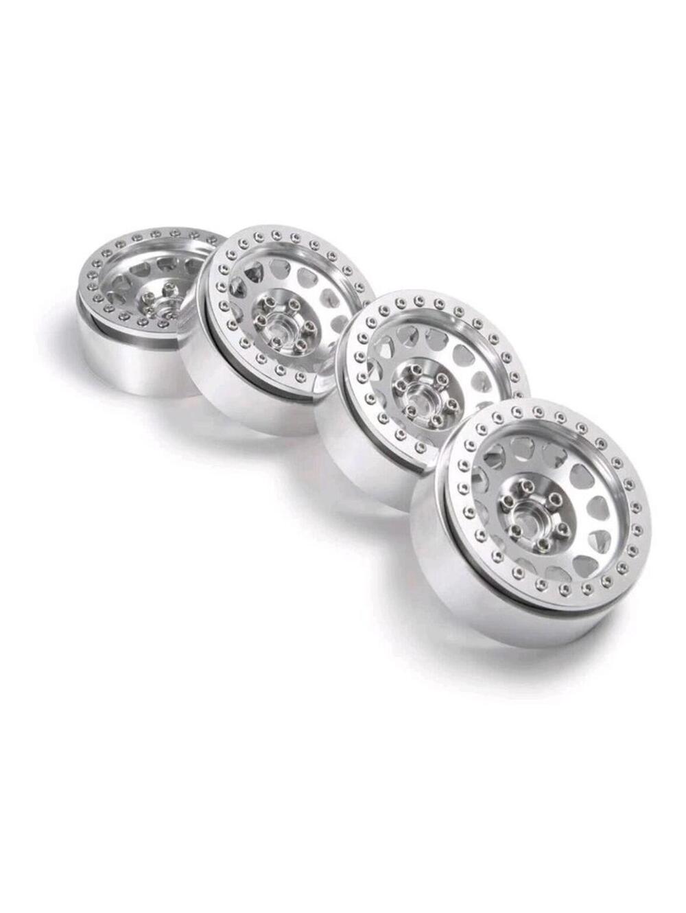 4Pcs Aluminum 2.2" Beadlock Wheels Hub Rim for 1/10 RC Crawler Car SCX10 TRX4